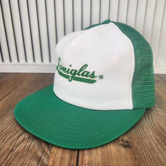 VTG Lamiglas Foam Snapback Trucker Hat Cap Green White Fishing Rod Farmer USA - Picture 1 of 10